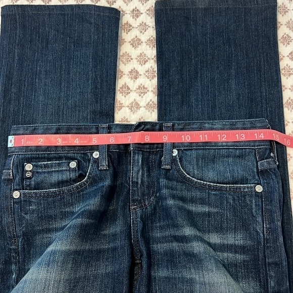 AG Adriano Goldschmied Tomboy Boyfriend Fit Dark Wash Blue Denim Jeans Size 24 - Picture 12 of 14